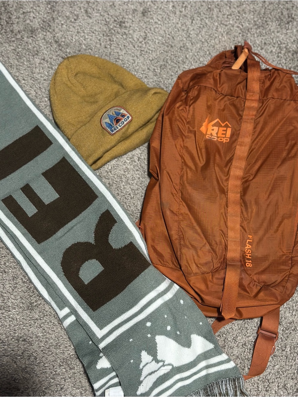 REI Backpack Flash 18 Hiking Pack - Rust Orange